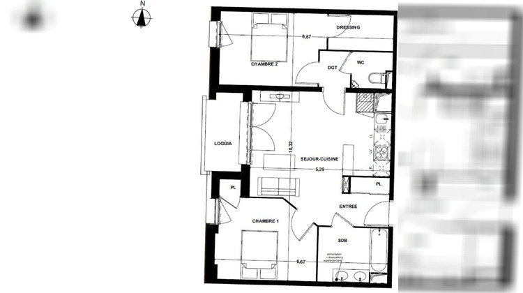 Ma-Cabane - Vente Appartement Cenon, 60 m²