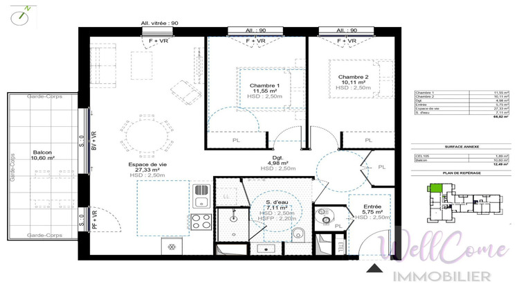 Ma-Cabane - Vente Appartement CHALLES LES EAUX, 66 m²