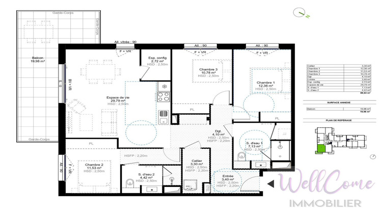 Ma-Cabane - Vente Appartement CHALLES LES EAUX, 89 m²