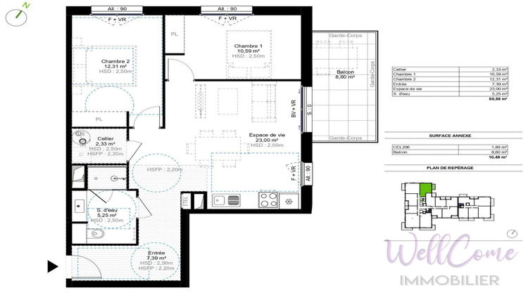 Ma-Cabane - Vente Appartement CHALLES LES EAUX, 60 m²