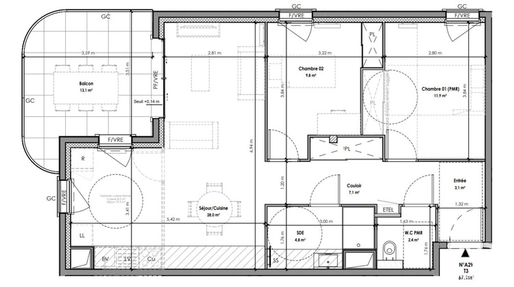 Ma-Cabane - Vente Appartement Chamalières, 67 m²