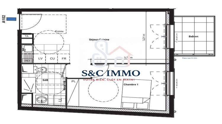 Ma-Cabane - Vente Appartement Chanteloup-en-Brie, 42 m²