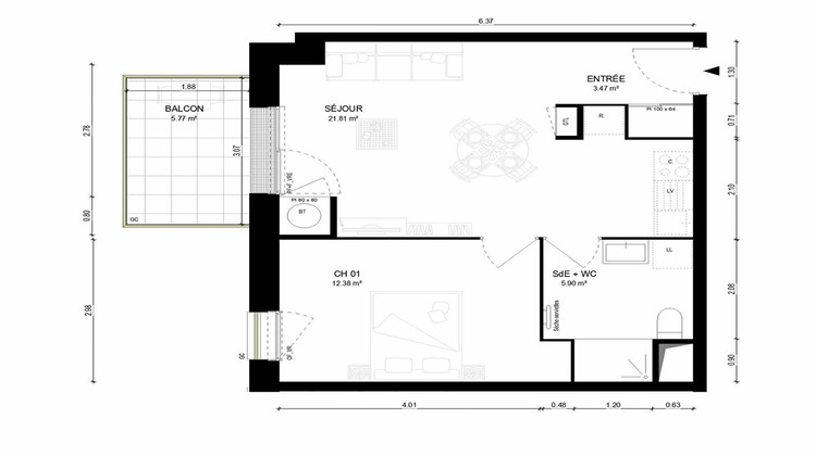 Ma-Cabane - Vente Appartement CHANTEPIE, 43 m²