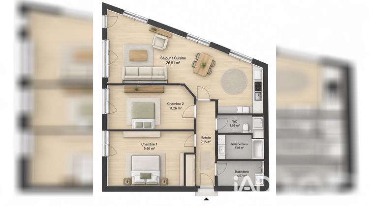 Ma-Cabane - Vente Appartement Chantepie, 61 m²