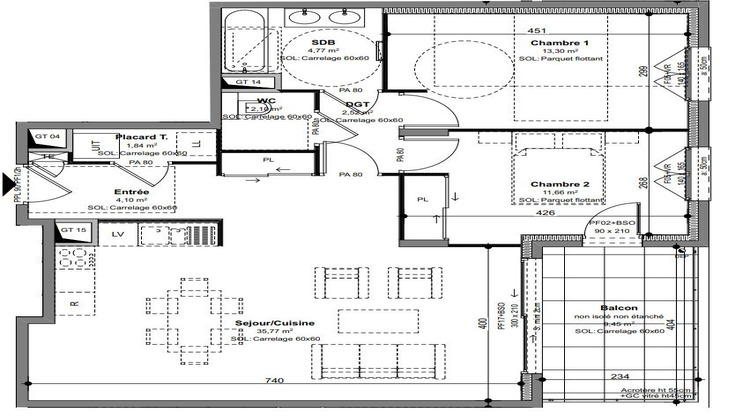 Ma-Cabane - Vente Appartement CHARBONNIERES-LES-BAINS, 76 m²