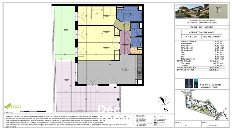 Ma-Cabane - Vente Appartement CHATEAUNEUF GRASSE, 82 m²