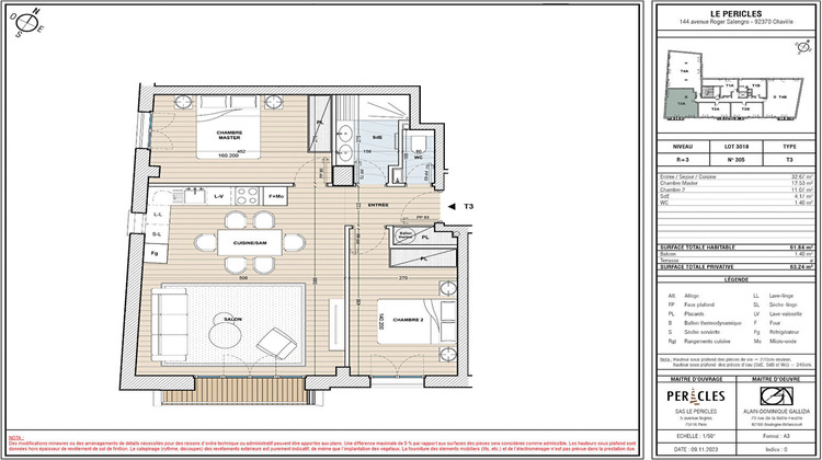 Ma-Cabane - Vente Appartement CHAVILLE, 61 m²