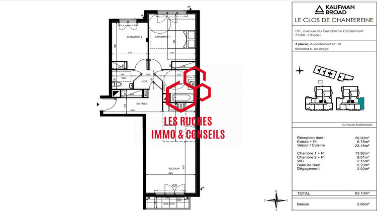 Ma-Cabane - Vente Appartement Chelles, 63 m²