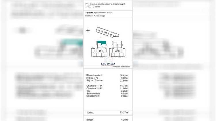 Ma-Cabane - Vente Appartement Chelles, 73 m²
