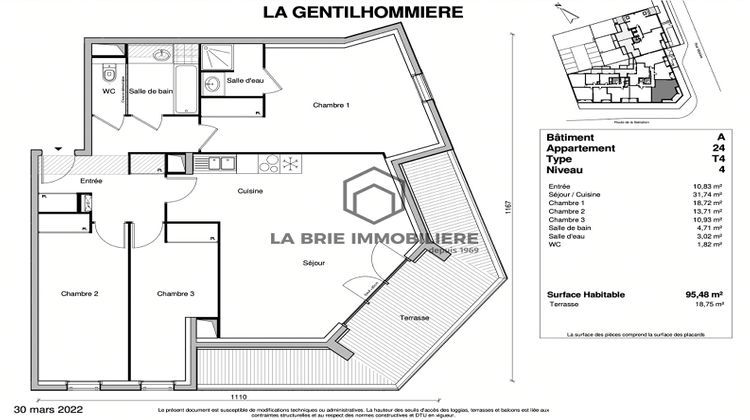 Ma-Cabane - Vente Appartement CHENNEVIERES-SUR-MARNE, 95 m²