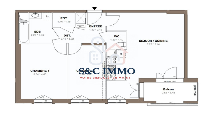 Ma-Cabane - Vente Appartement Chessy, 66 m²