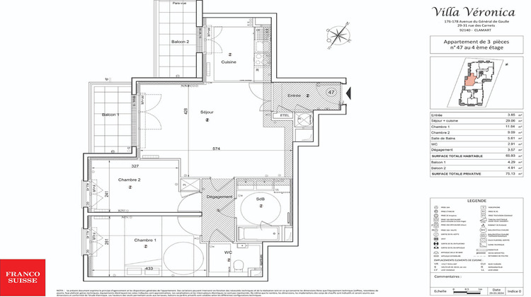 Ma-Cabane - Vente Appartement CLAMART, 65 m²