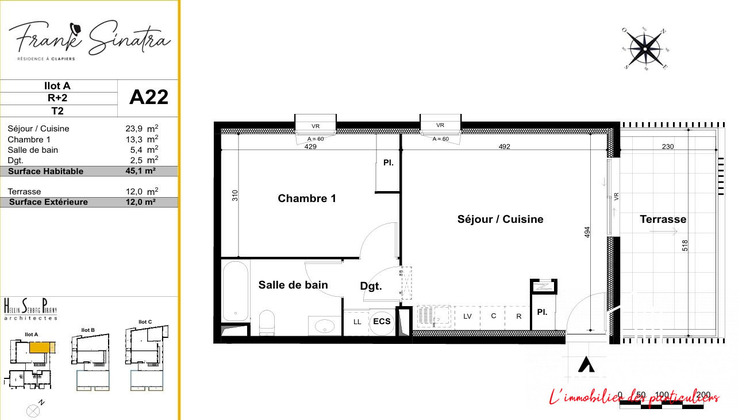 Ma-Cabane - Vente Appartement Clapiers, 45 m²