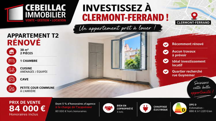 Ma-Cabane - Vente Appartement CLERMONT-FERRAND, 38 m²