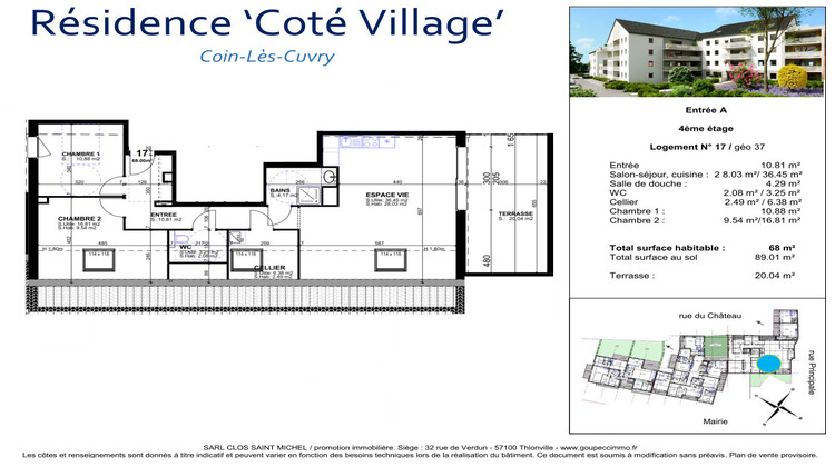 Ma-Cabane - Vente Appartement Coin-lès-Cuvry, 67 m²