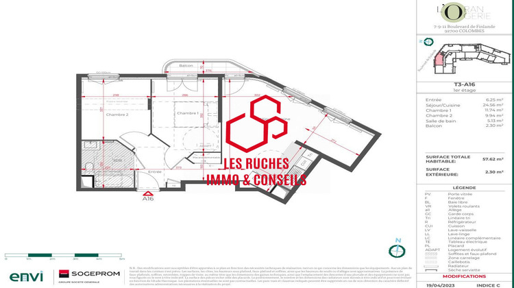 Ma-Cabane - Vente Appartement Colombes, 57 m²