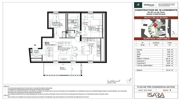 Ma-Cabane - Vente Appartement COMPIEGNE, 69 m²