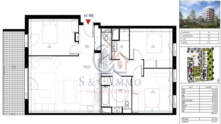 Ma-Cabane - Vente Appartement Corbeil-Essonnes, 87 m²