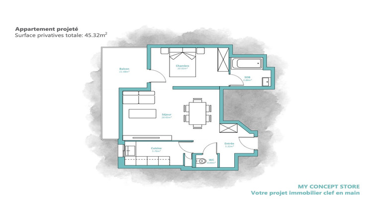 Ma-Cabane - Vente Appartement COURBEVOIE, 45 m²