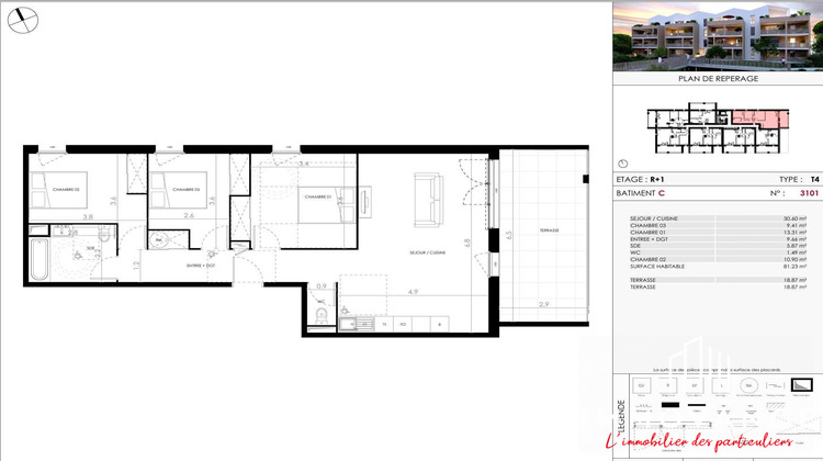 Ma-Cabane - Vente Appartement Cournonterral, 81 m²