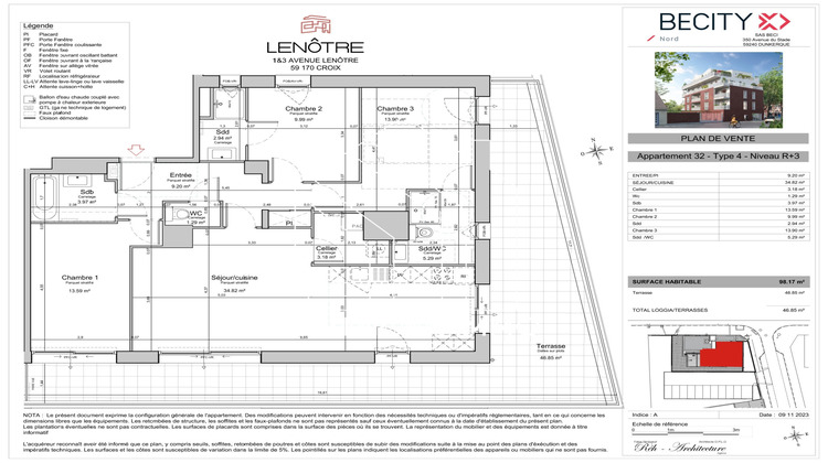 Ma-Cabane - Vente Appartement Croix, 77 m²