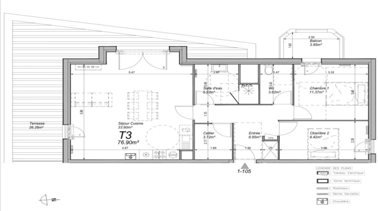 Ma-Cabane - Vente Appartement CUCQ, 76 m²