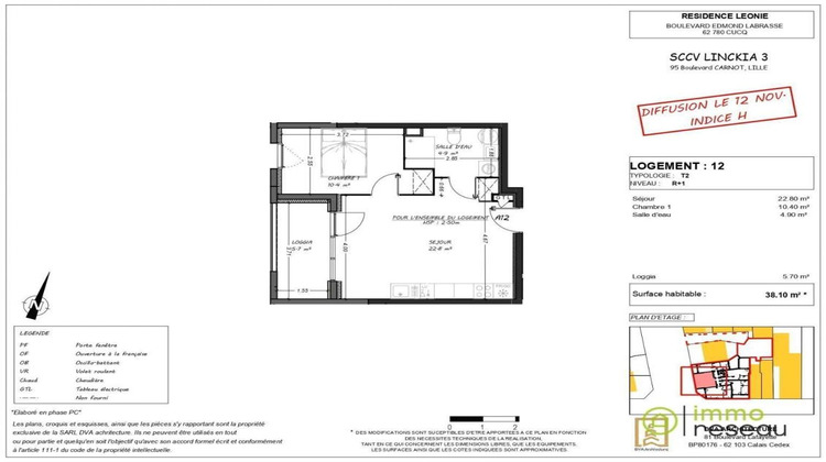 Ma-Cabane - Vente Appartement CUCQ, 38 m²