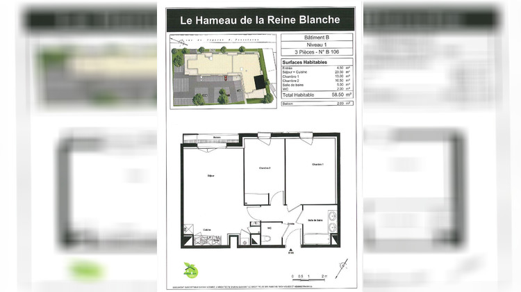 Ma-Cabane - Vente Appartement DAMMARIE-LES-LYS, 59 m²
