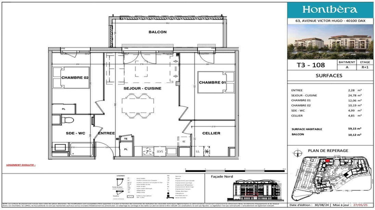 Ma-Cabane - Vente Appartement Dax, 59 m²