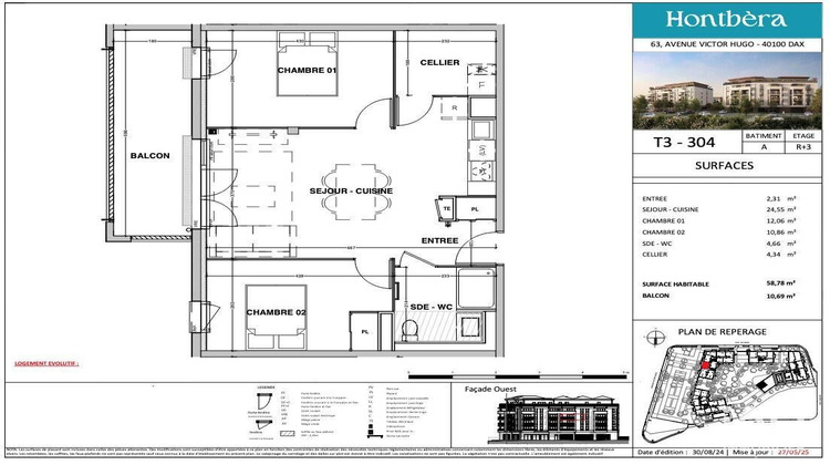 Ma-Cabane - Vente Appartement Dax, 59 m²