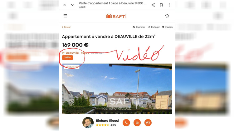 Ma-Cabane - Vente Appartement Deauville, 22 m²