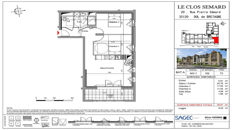 Ma-Cabane - Vente Appartement DOL-DE-BRETAGNE, 58 m²