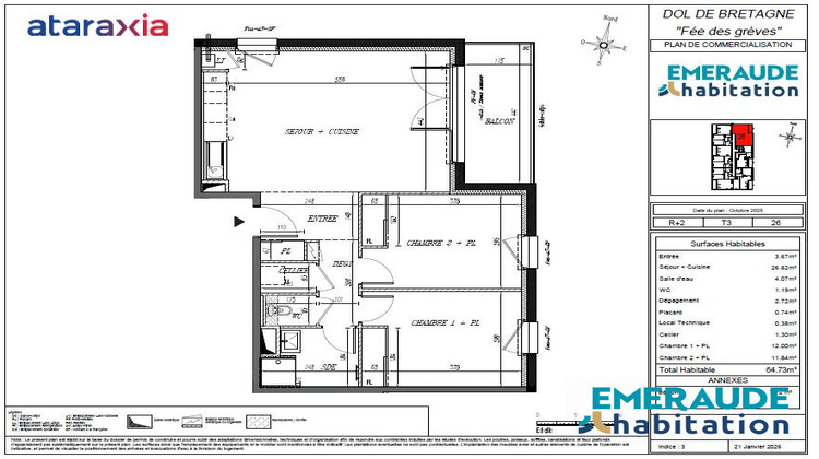 Ma-Cabane - Vente Appartement Dol-de-Bretagne, 64 m²