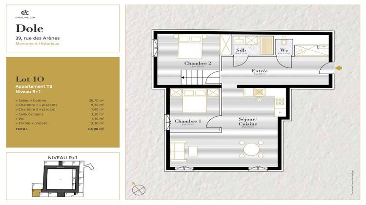 Ma-Cabane - Vente Appartement DOLE, 64 m²