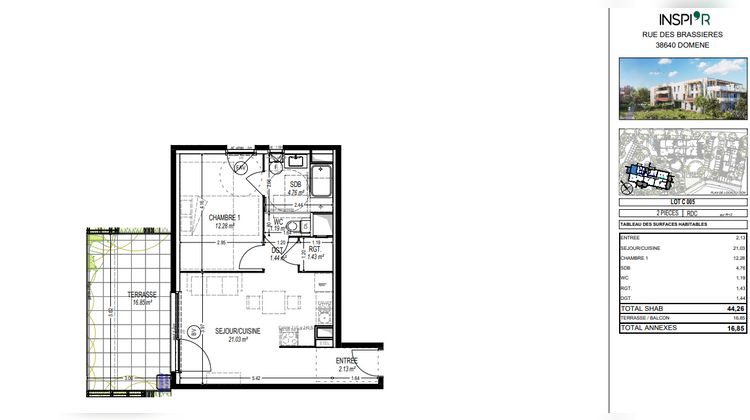 Ma-Cabane - Vente Appartement Domène, 44 m²