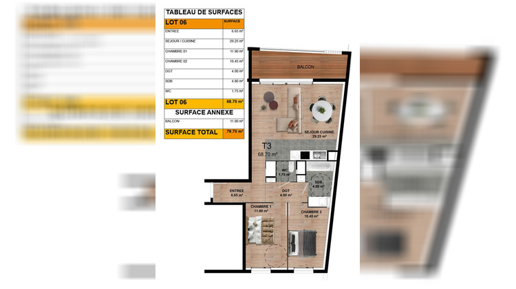 Ma-Cabane - Vente Appartement DONVILLE-LES-BAINS, 69 m²