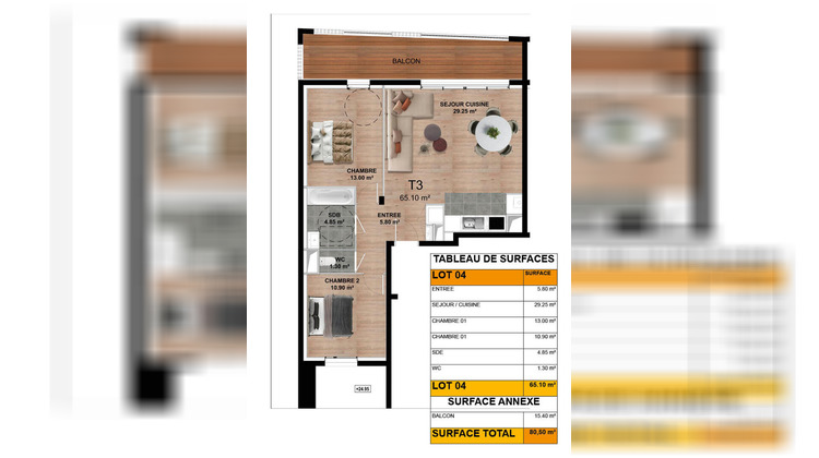 Ma-Cabane - Vente Appartement DONVILLE-LES-BAINS, 65 m²