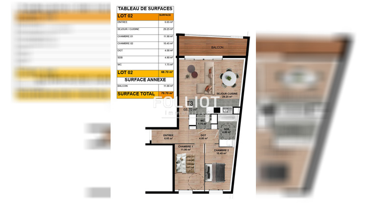 Ma-Cabane - Vente Appartement DONVILLE-LES-BAINS, 68 m²
