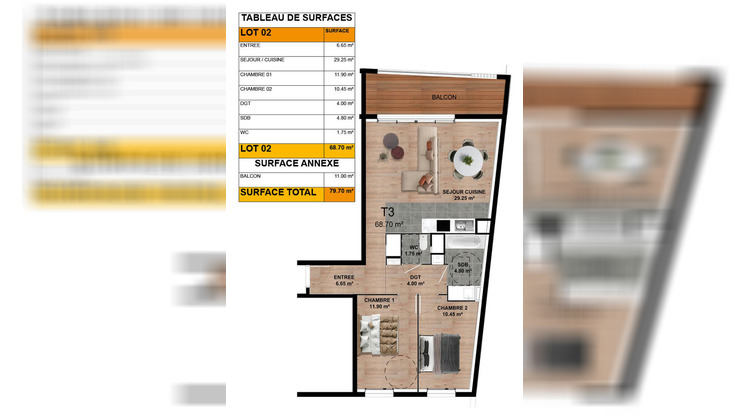 Ma-Cabane - Vente Appartement DONVILLE-LES-BAINS, 68 m²