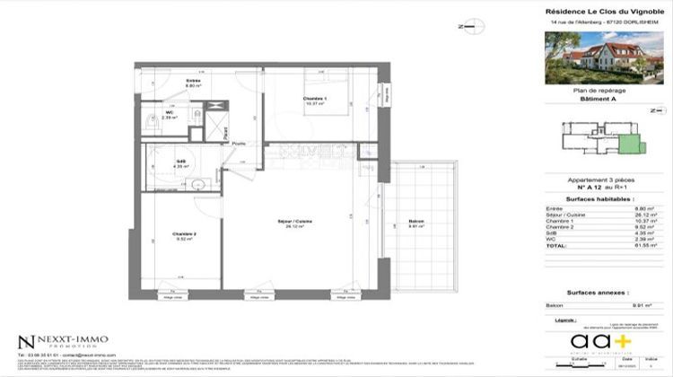 Ma-Cabane - Vente Appartement Dorlisheim, 62 m²
