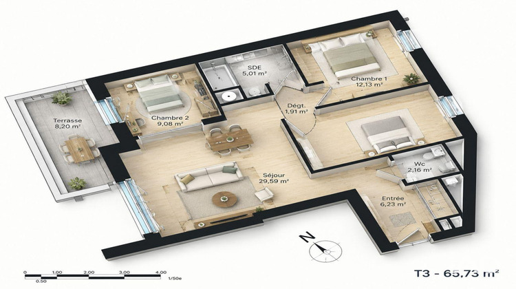 Ma-Cabane - Vente Appartement Douvres-la-Délivrande, 66 m²