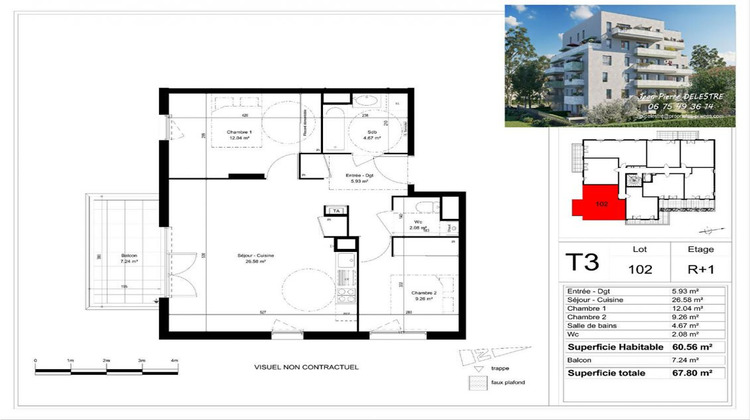 Ma-Cabane - Vente Appartement ECHIROLLES, 60 m²