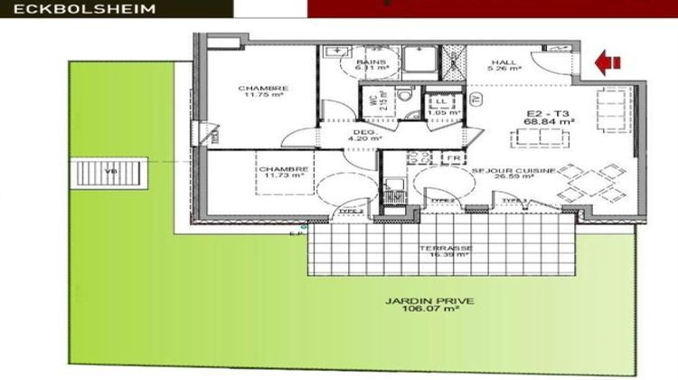 Ma-Cabane - Vente Appartement Eckbolsheim, 69 m²