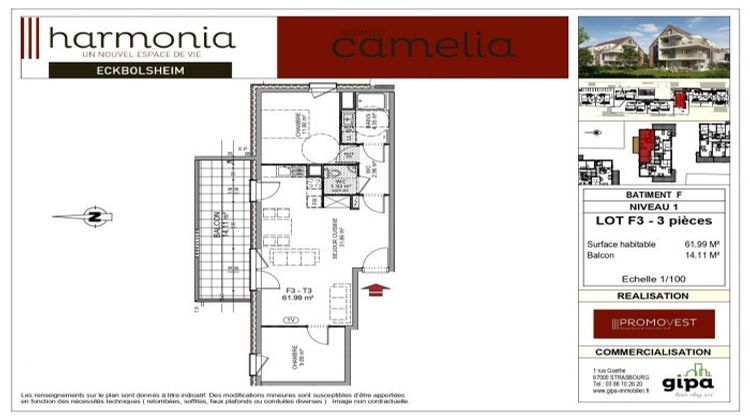 Ma-Cabane - Vente Appartement Eckbolsheim, 62 m²