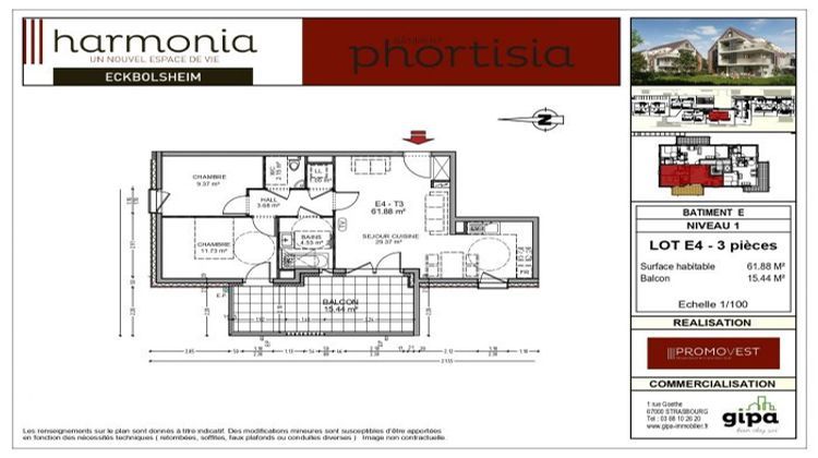 Ma-Cabane - Vente Appartement Eckbolsheim, 62 m²