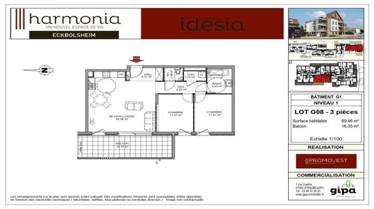 Ma-Cabane - Vente Appartement Eckbolsheim, 69 m²