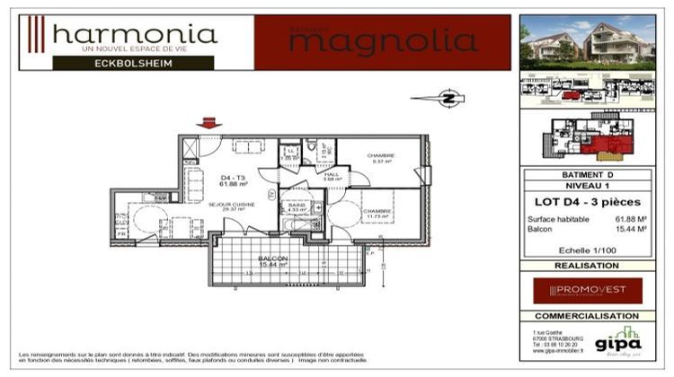 Ma-Cabane - Vente Appartement Eckbolsheim, 62 m²