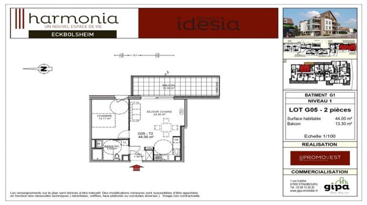 Ma-Cabane - Vente Appartement Eckbolsheim, 44 m²