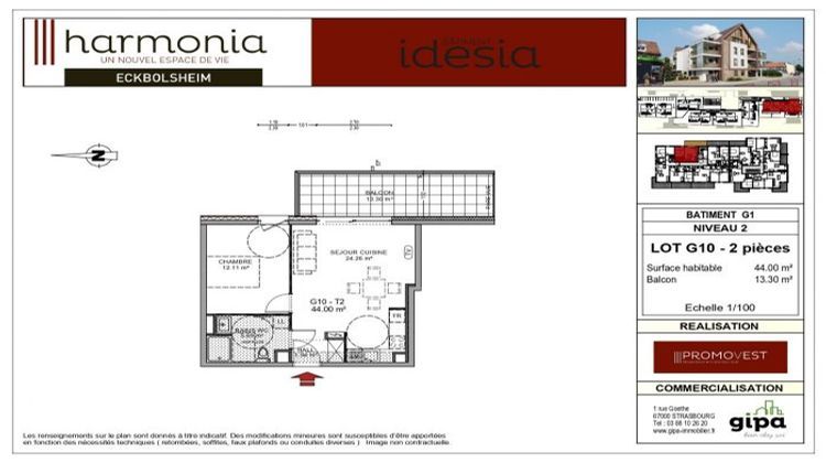 Ma-Cabane - Vente Appartement Eckbolsheim, 44 m²