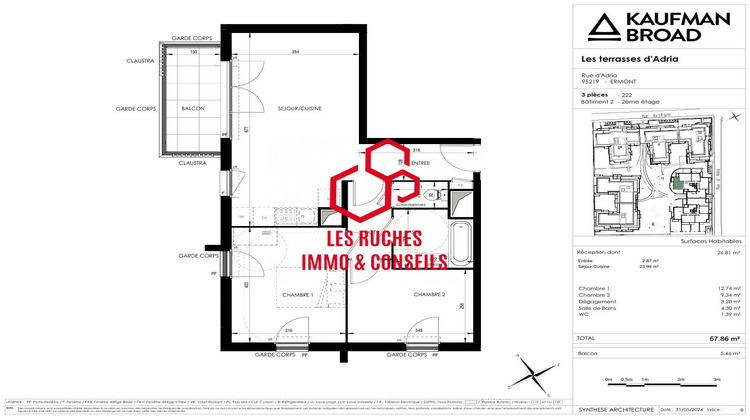 Ma-Cabane - Vente Appartement Ermont, 57 m²